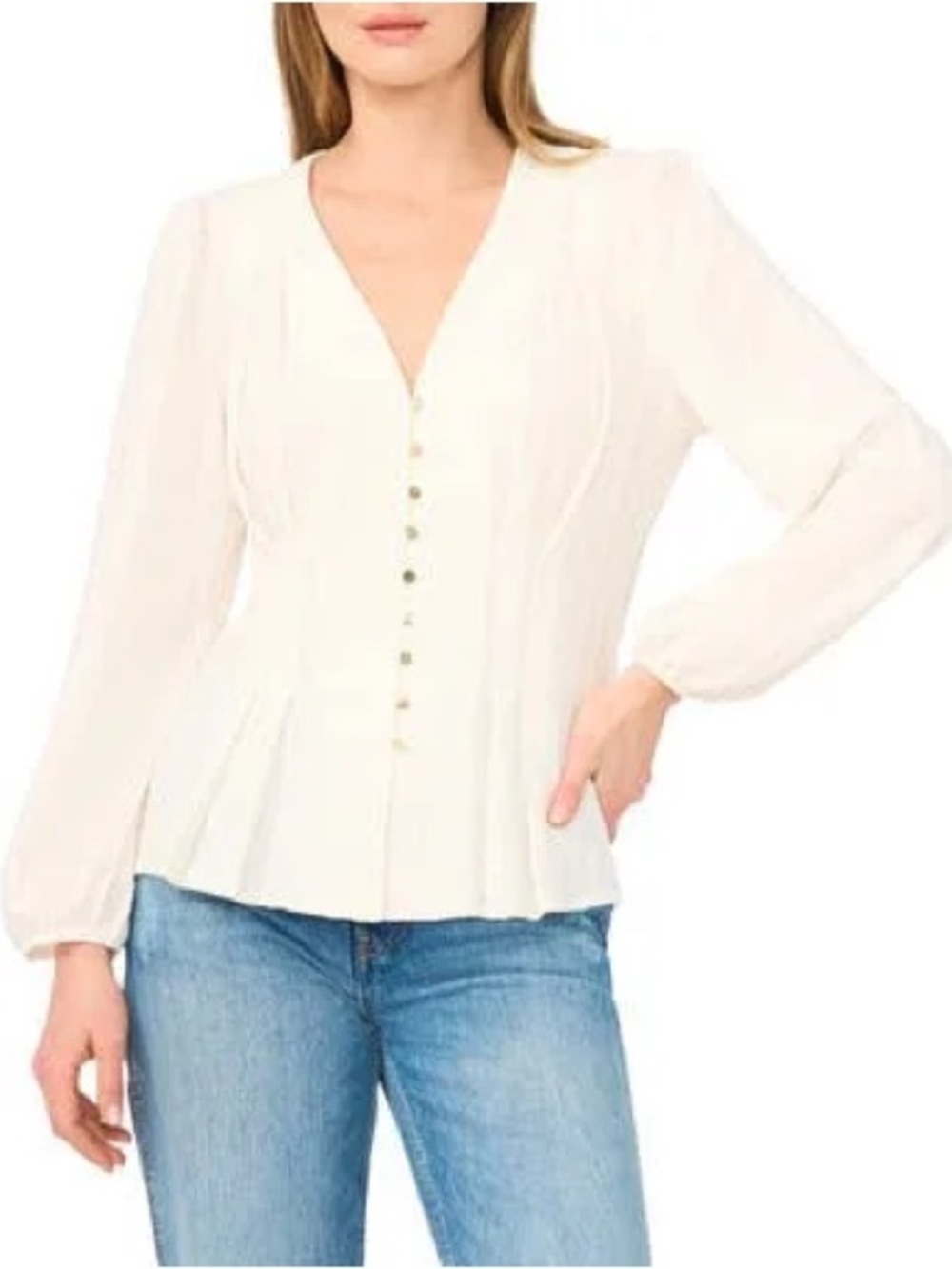 Ted Baker textured long sleeve blouse size small